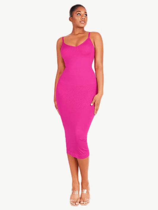Seamless; Long Cami Dress w/ Built in Faja like compression For Tummy and Booty Support