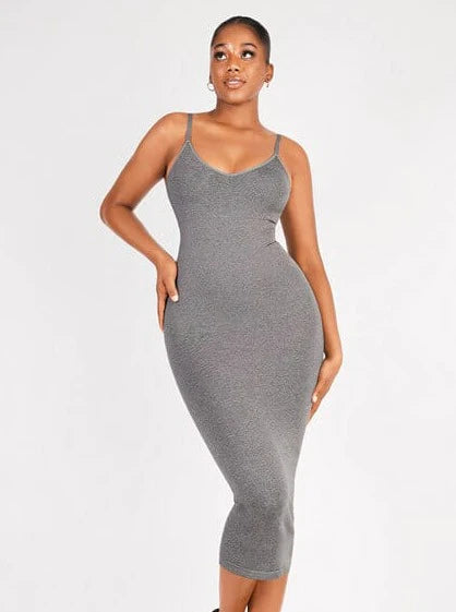 Seamless; Long Cami Dress w/ Built in Faja like compression For Tummy and Booty Support