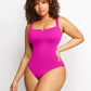 Square Collar Bodysuit Shaper with Tummy Support