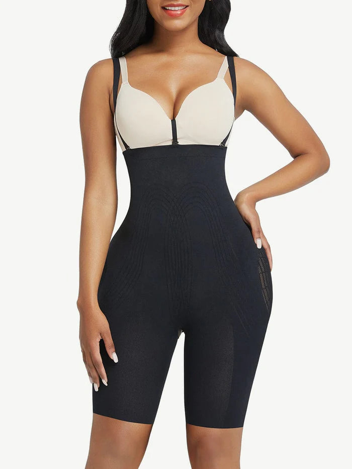 Seamless Body Shaper with Mesh Booty Design 3 Adjustable/Removable Straps Lycra Materials
