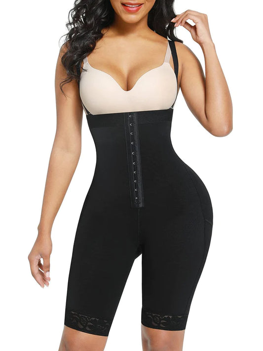 Knee Length Body shaper with Adjustable Straps