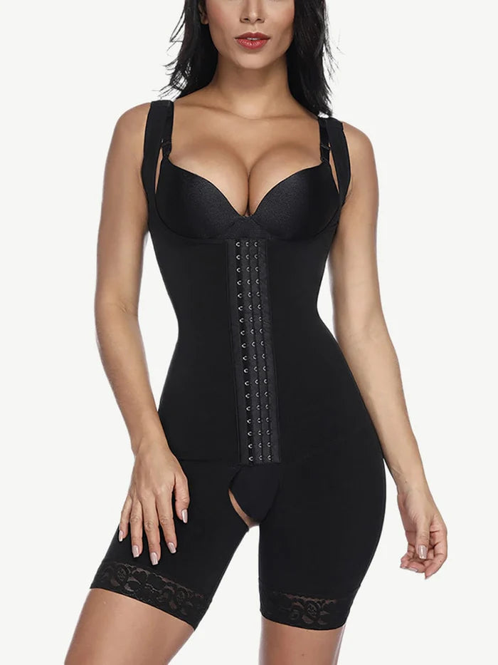 Three Layer Body Shaper with Three Row Hook and Eye Support